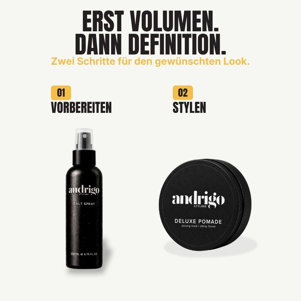 ANDRIGO Geschenkset personalisiert – Salt Spray & Pomade nach Wahl