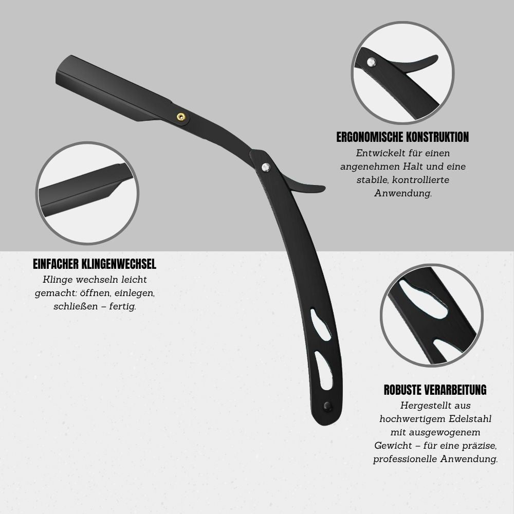 Personalisiertes Rasiermesser mit Gravur – Edelstahl Barber Messer mit Wechselklinge