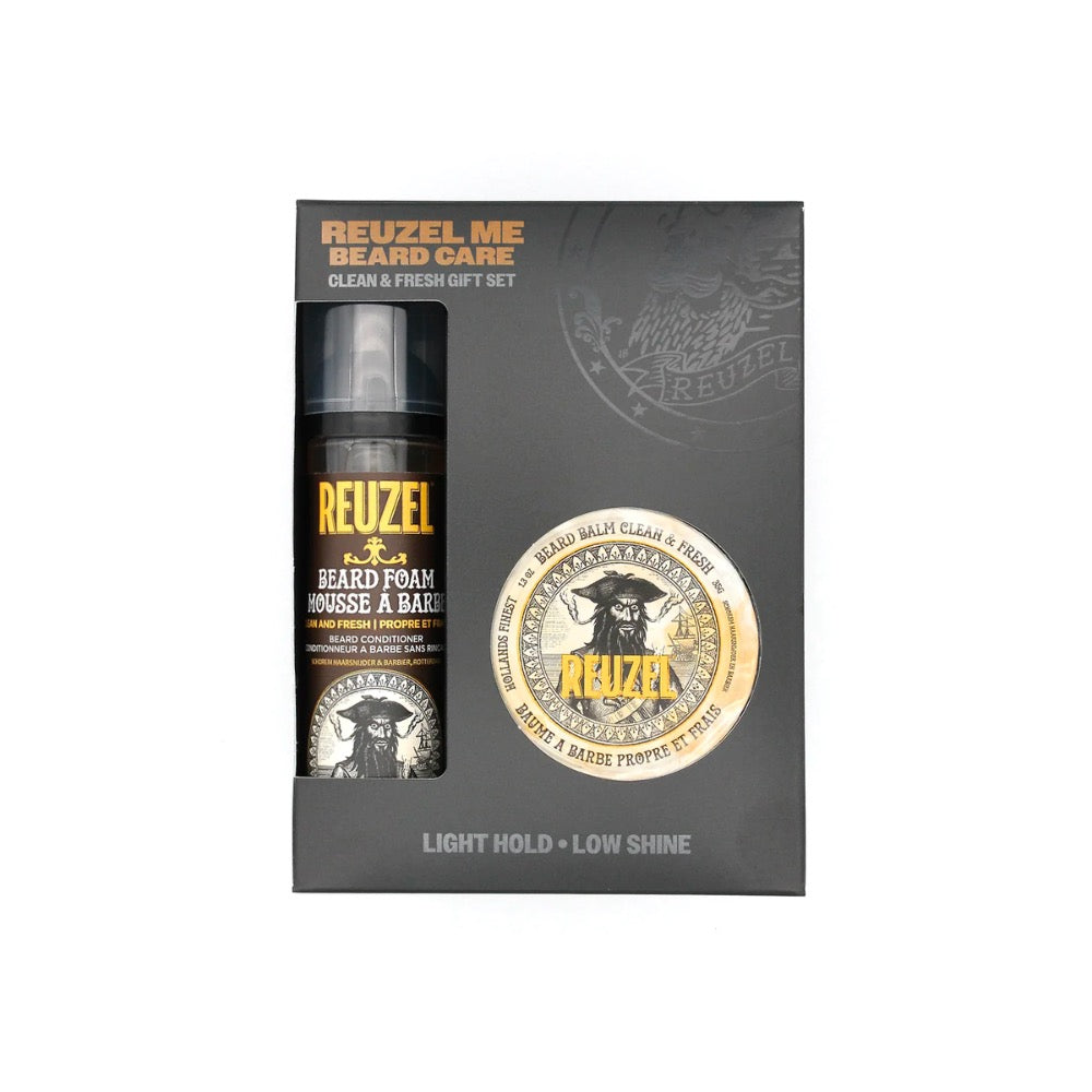 Reuzel Bartpflegeset Clean & Fresh 2-tlg. - Beard Balm & Beard Foam
