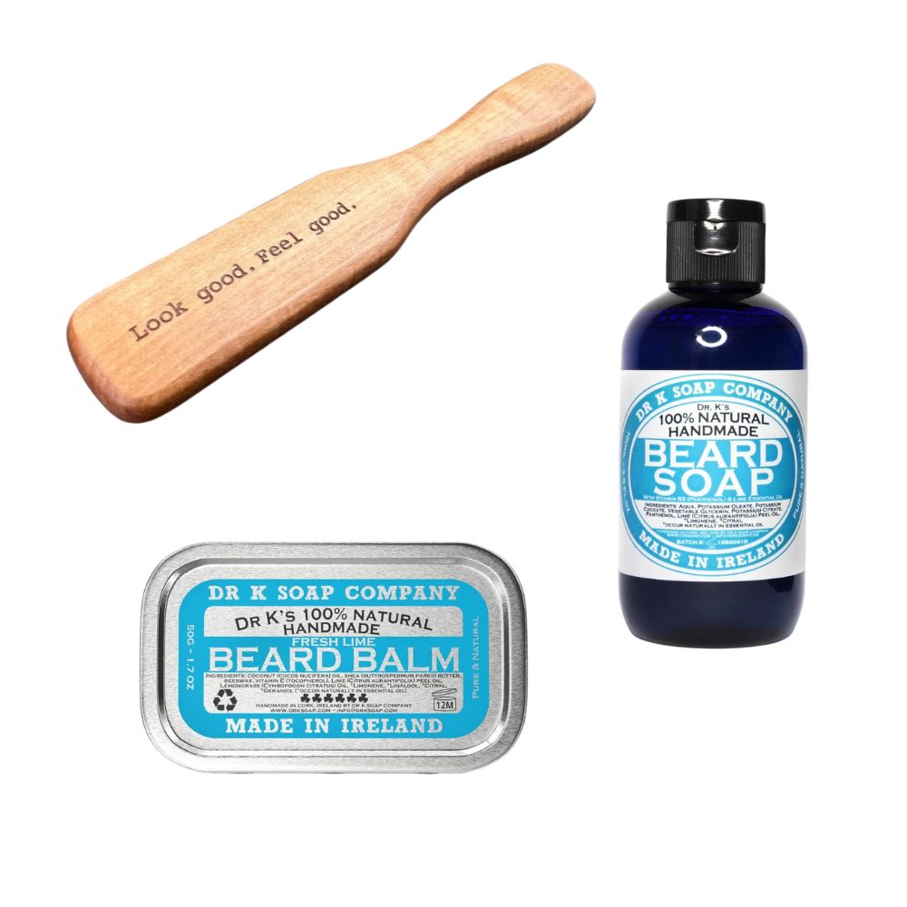 DR K SOAP COMPANY Bartpflegeset Fresh Lime mit Bartbürste