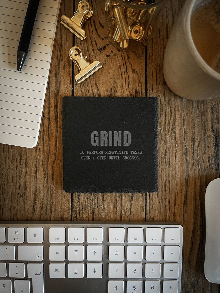Motivation Untersetzer aus Schiefer GRIND