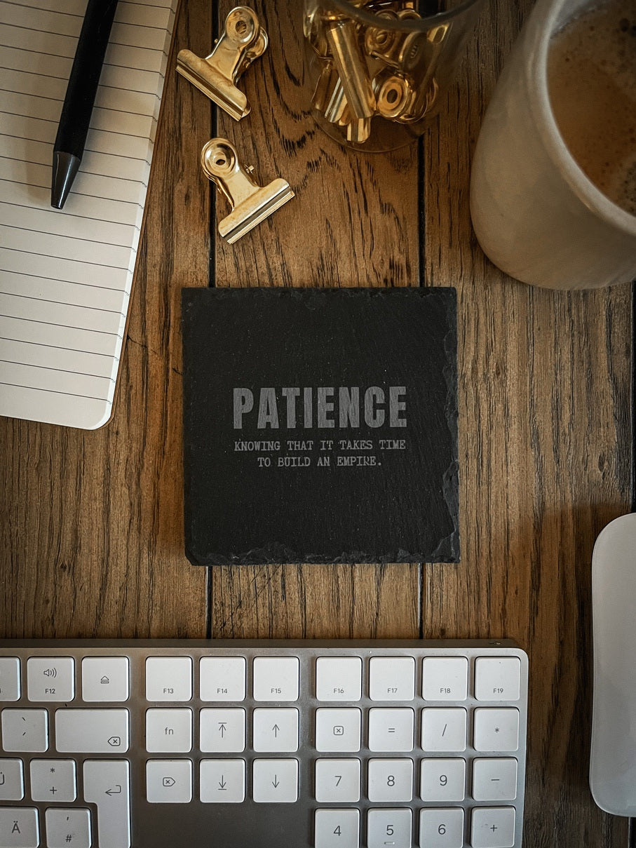 Motivation Untersetzer aus Schiefer PATIENCE