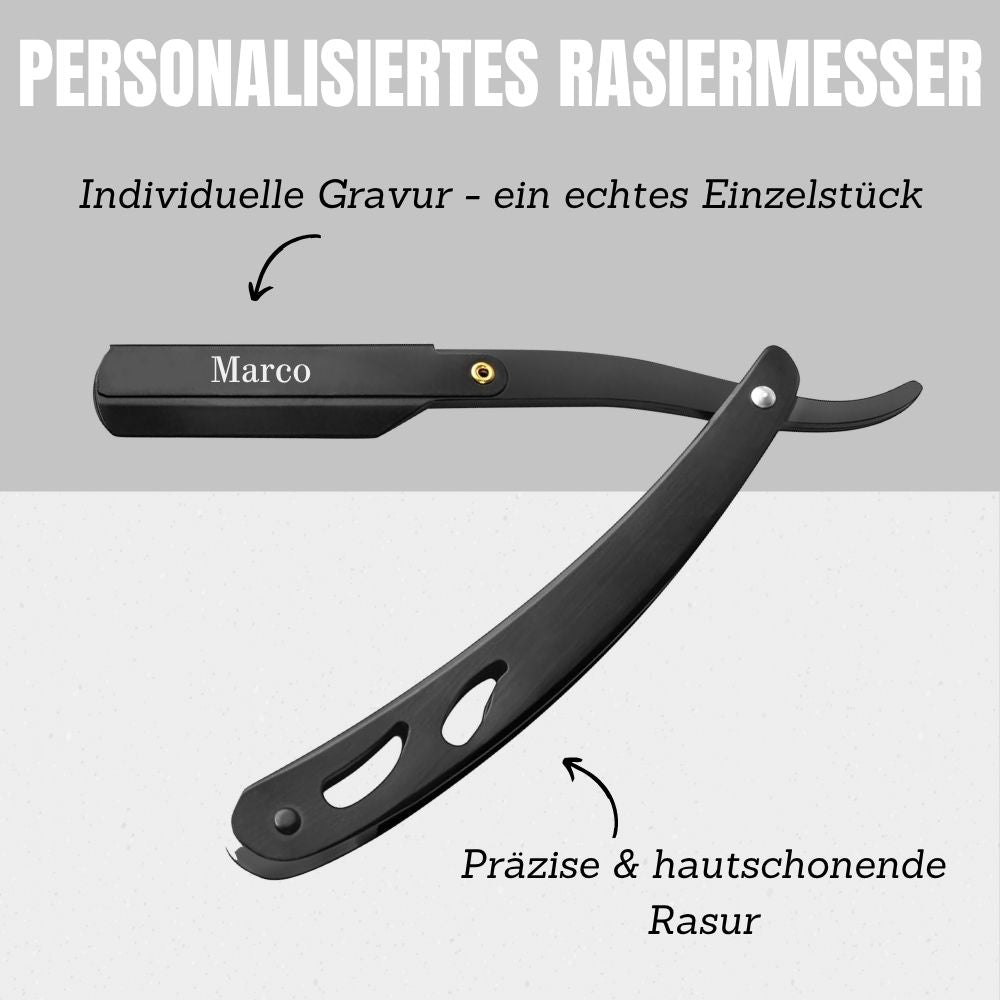 Personalisiertes Rasiermesser mit Gravur – Edelstahl Barber Messer mit Wechselklinge