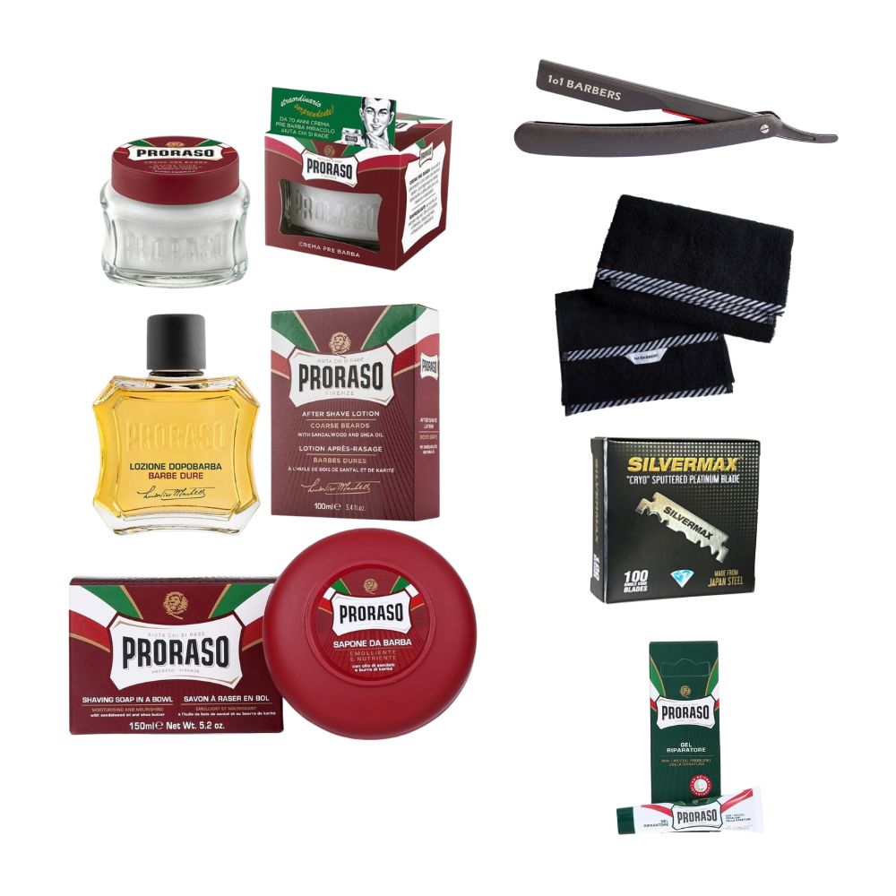 Proraso Nassrasur-Set (7-tlg.) rot