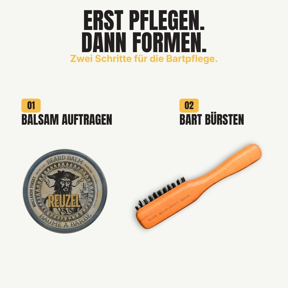 Reuzel Bartpflege-Geschenkset personalisiert – Bartbalsam & Bürste