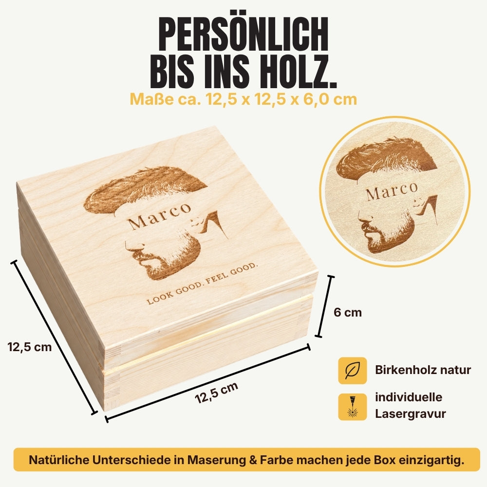Reuzel Pomaden-Geschenkset in personalisierter Holzbox - 95 g + 35 g