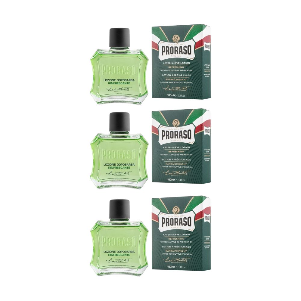 Proraso Aftershave 100ml - 3er-Set | grün, weiß oder rot
