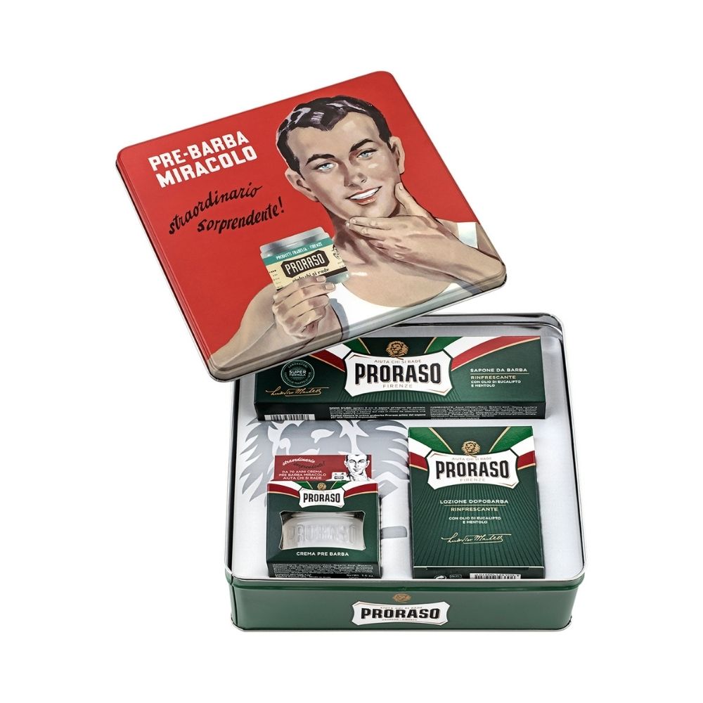 Proraso Vintage Selection Gino X3 Green Refresh - Rasierset