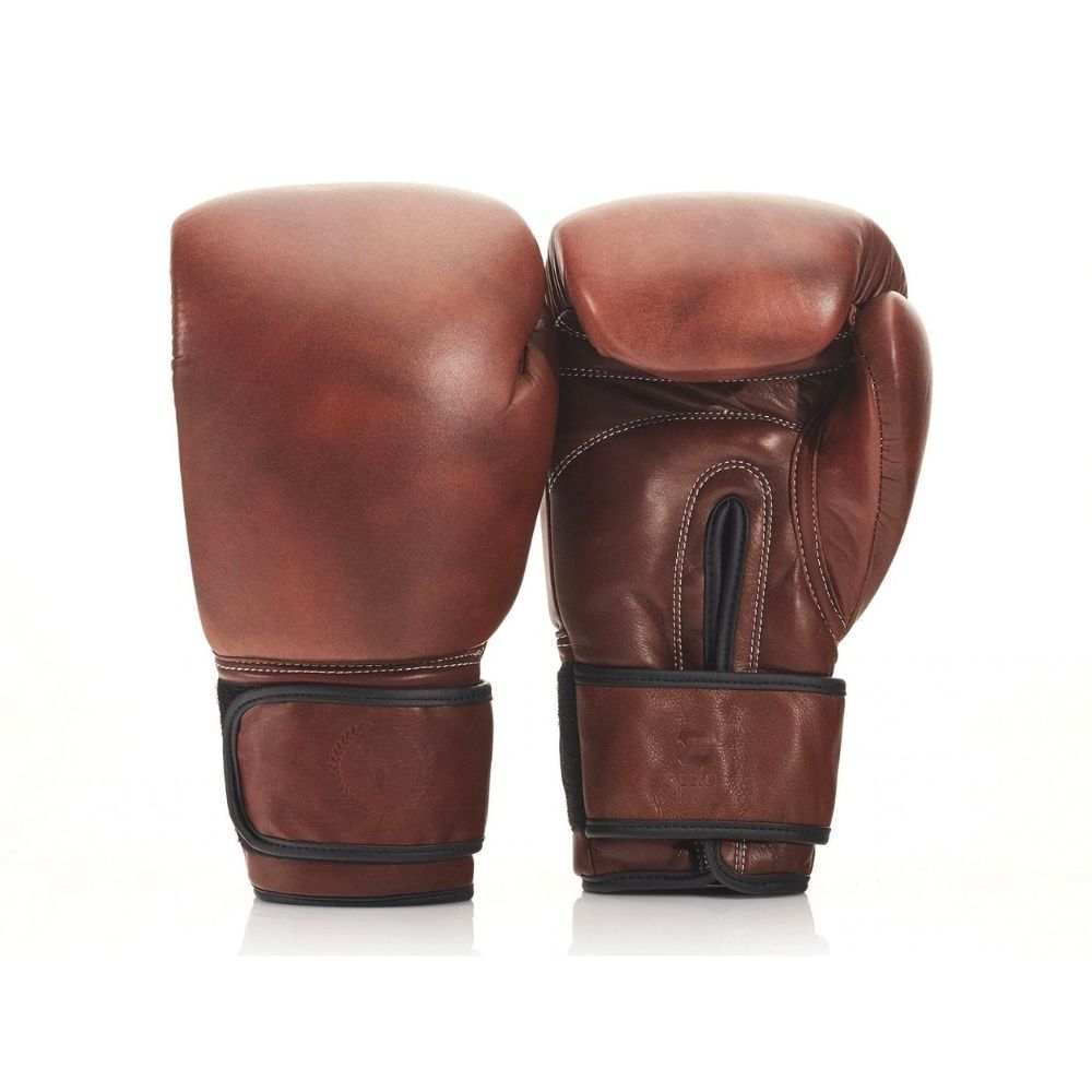RETRO Heritage - Braune Leder-Boxhandschuhe mit Klettverschluss