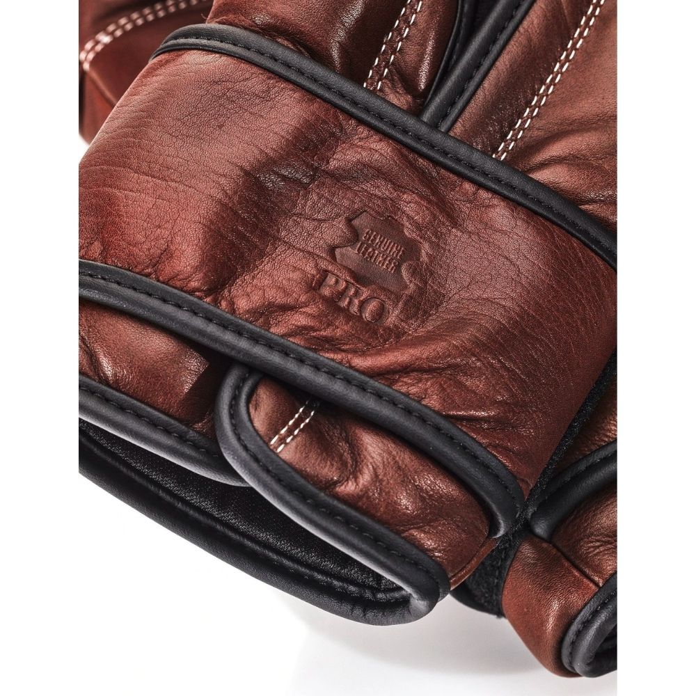 RETRO Heritage - Braune Leder-Boxhandschuhe mit Klettverschluss