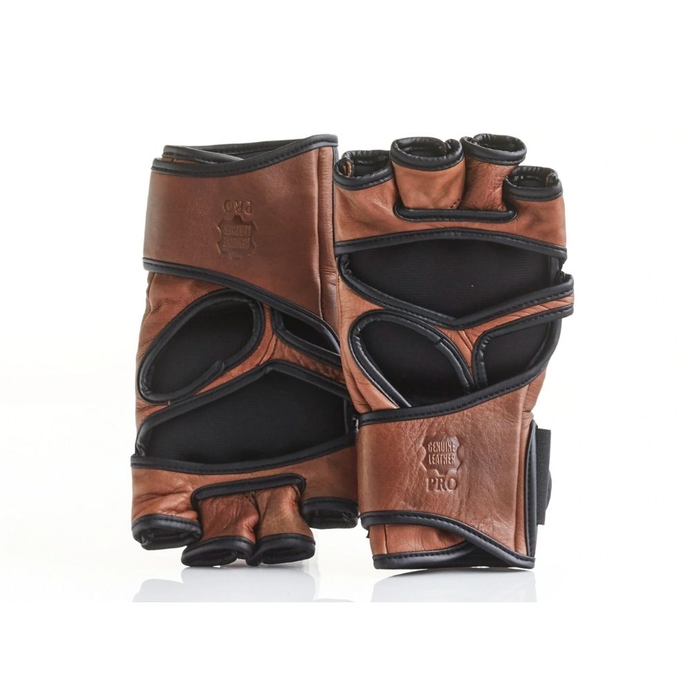 RETRO Heritage - Braune MMA Handschuhe aus Leder