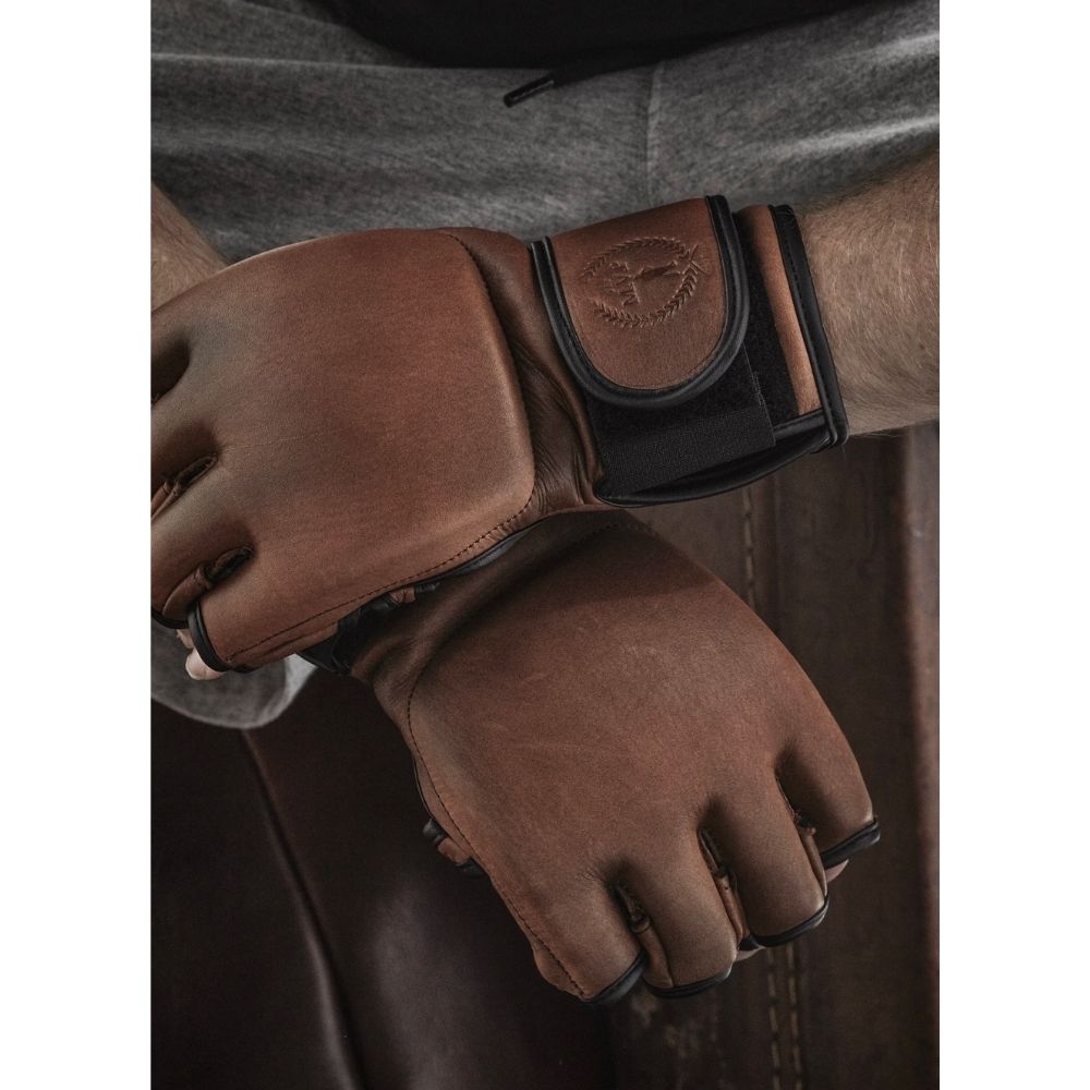 RETRO Heritage - Braune MMA Handschuhe aus Leder