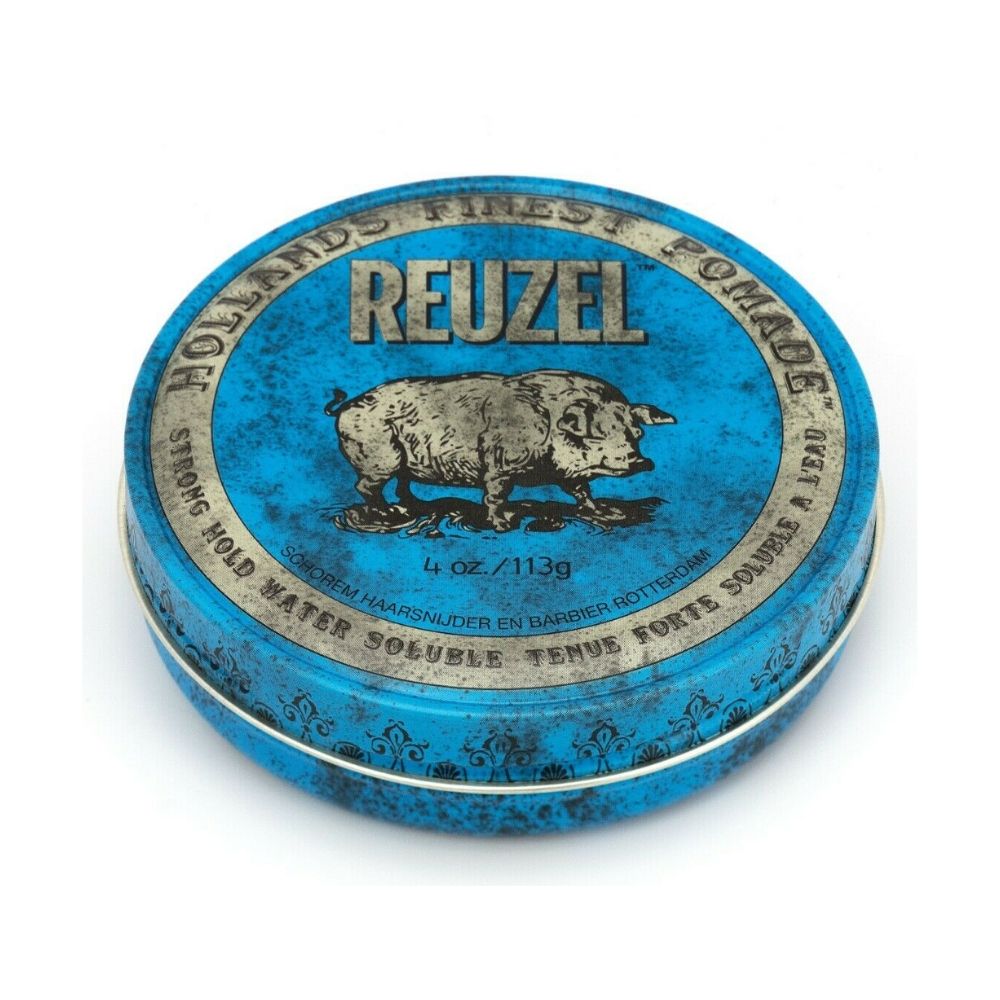 Reuzel Pomade Blue - Strong Hold Water Soluble High Sheen (Regular 113g)