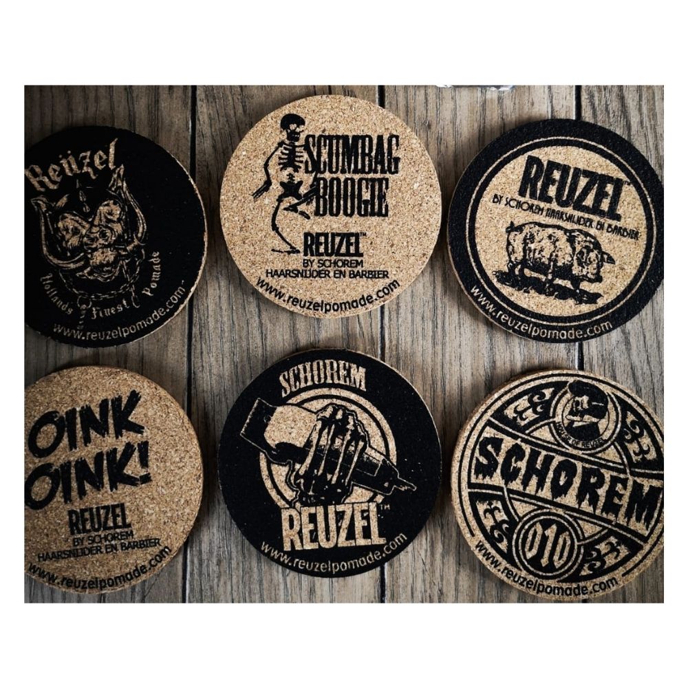 Reuzel Coasters Set of 6 - Untersetzer aus Kork