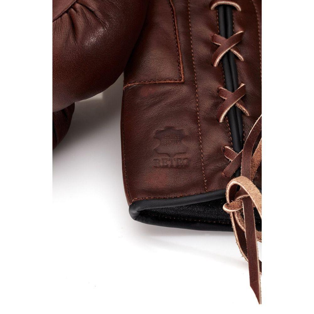 Boxing Himself The RETRO – Man Up) Brown Leather Heritage - (Lace Gloves